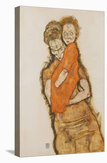 Mother and Child-Egon Schiele-Stretched Canvas