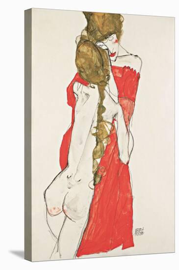 Mother and Daughter-Egon Schiele-Stretched Canvas