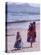 Mother and Two Children Holding Ball of Yarn, Andean Highlands of Bolivia-Bill Ray-Premier Image Canvas