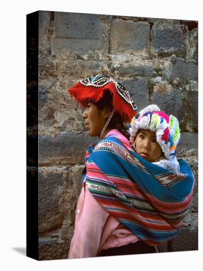 Mother Carries Her Child in Sling, Cusco, Peru-Jim Zuckerman-Premier Image Canvas