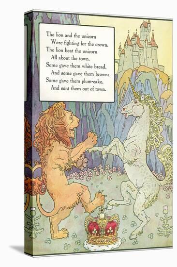 Mother Goose Rhyme, Lion and Unicorn-null-Stretched Canvas