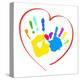 Mother's and Kid's Hands in A Heart-portarefortuna-Stretched Canvas