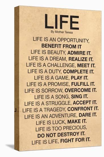 Mother Teresa Life Quote Poster-null-Stretched Canvas