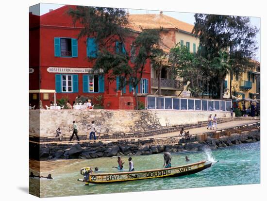 Motorboat Launching from a Dakar Beach, Senegal-Janis Miglavs-Premier Image Canvas