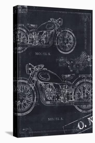Motorcycle Co. Blueprint Black II-Eric Yang-Stretched Canvas