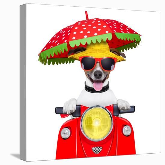 Motorcycle Dog Summer Dog-Javier Brosch-Premier Image Canvas