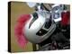 Motorcycle Helmet with Pink Mohawk-null-Premier Image Canvas