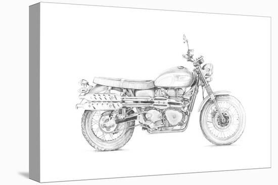 Motorcycle Sketch III-Megan Meagher-Stretched Canvas