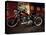 Motorcycle with Brick Wall and Graffiti-null-Premier Image Canvas