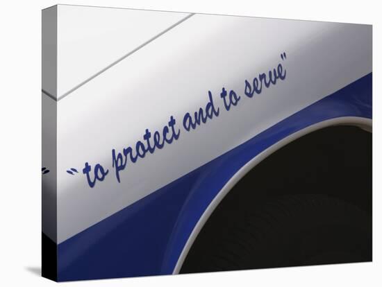 Motto on Police Car-null-Premier Image Canvas