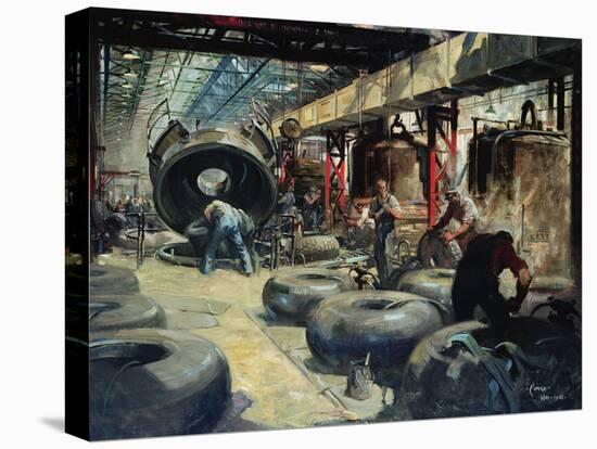 Moulding Tyres for Lancaster and Halifax Bombers-Terence Cuneo-Premier Image Canvas