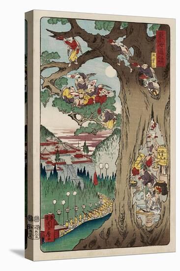Mount Akiba from the Series Scenes of Famous Places Along the Tokaido Road-Kyosai Kawanabe-Premier Image Canvas