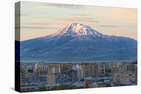 Mount Ararat and Yerevan viewed from Cascade at sunrise, Yerevan, Armenia, Cemtral Asia, Asia-G&M Therin-Weise-Premier Image Canvas