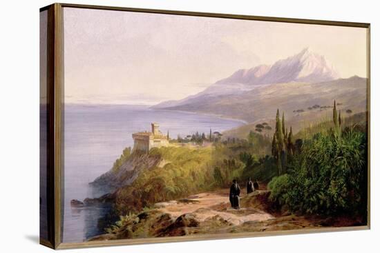 Mount Athos and the Monastery of Stavroniketes, 1857-Edward Lear-Premier Image Canvas