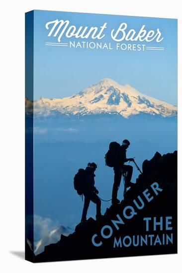 Mount Baker National Forest, Washington - Conquer the Mountain-Lantern Press-Stretched Canvas
