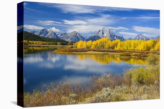 Mount Moran and the Teton Range from Oxbow Bend, Snake River, Grand Tetons National Park, Wyoming-Gary Cook-Premier Image Canvas