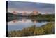 Mount Moran reflected in Snake River at Oxbow Bend at sunrise, Grand Teton NP, WY.-Alan Majchrowicz-Premier Image Canvas