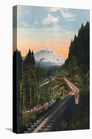 'Mount Rainier from the C. M. & P. S. R. R.', c1916-Asahel Curtis-Premier Image Canvas