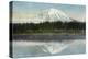 Mount Rainier Nat'l Park, Washington - View of Mt. Rainier Mirrored in Lake Spanaway, c.1912-Lantern Press-Stretched Canvas