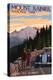 Mount Rainier National Park - Road to Sunrise-Lantern Press-Stretched Canvas