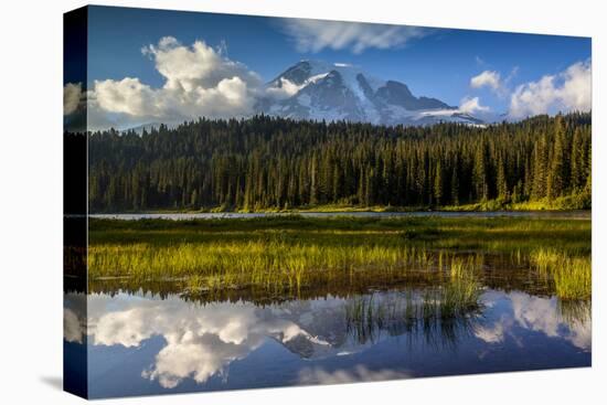 Mount Rainier National Park, Washington: Sunset At Reflection Lakes With Mount Rainier In The Bkgd-Ian Shive-Premier Image Canvas