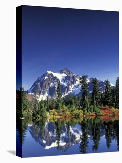 Mount Shuksan at Picture Lake, Heather Meadows, Washington, USA-Jamie & Judy Wild-Premier Image Canvas