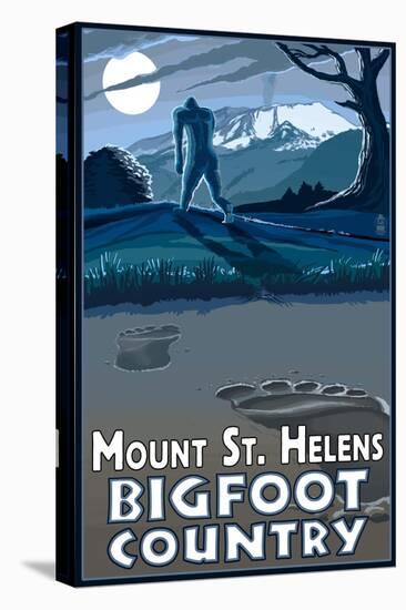 Mount St. Helens - Bigfoot Country-Lantern Press-Stretched Canvas