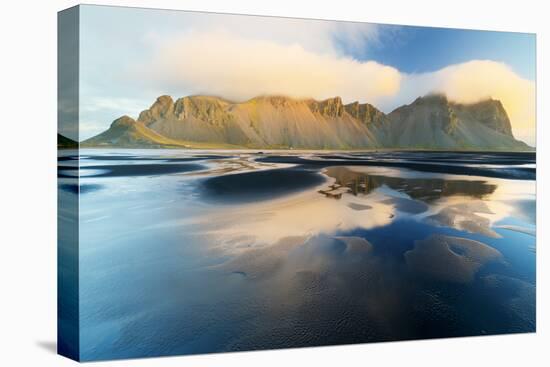Mount Vestrahorn shrouded in clouds at sunrise, Stokksnes, Iceland, Polar Regions-Miles Ertman-Premier Image Canvas