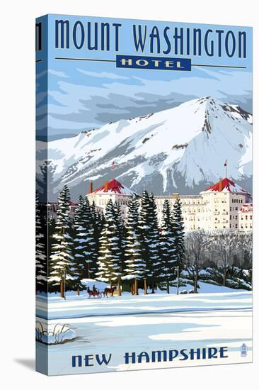 Mount Washington Hotel in Winter - Bretton Woods, New Hampshire-Lantern Press-Stretched Canvas