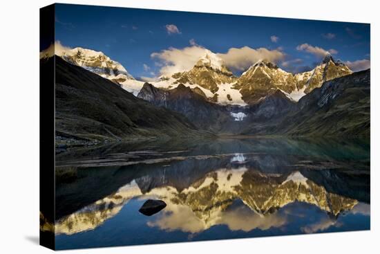 Mount Yerupaja Reflects in Lake Huayhuish, Andes Mountains, Peru-Howie Garber-Premier Image Canvas