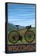 Mountain Bike Scene - Wisconsin-Lantern Press-Stretched Canvas