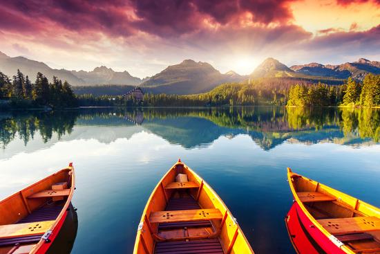 Mountain Lake In National Park High Tatra-Leonid Tit-Stretched Canvas