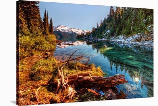 Mountain Lake Inlet and Shores-null-Stretched Canvas