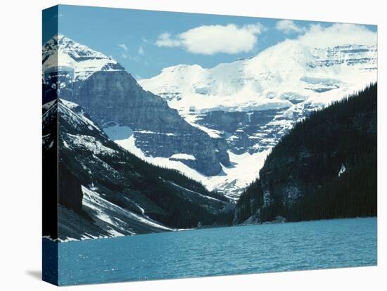 Mountain Lake with Snow-Capped Mountains - Rockies, Lake Louise-null-Premier Image Canvas
