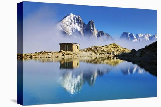 Mountain Landscape, Lac Blanc, Aiguille Vert and Les Drus with Clouds Rising, Haute Savoie, France-Frank Krahmer-Premier Image Canvas