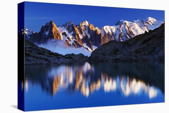 Mountain Landscape, Lac Blanc with Aiguilles De Chamonix at Sunset, Haute Savoie, France-Frank Krahmer-Premier Image Canvas