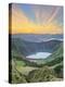 Mountain Landscape with Hiking Trail and View of Beautiful Lakes, Ponta Delgada, Portugal-Hanna Slavinska-Premier Image Canvas