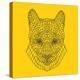 Mountain Lion Yellow Mesh-Lisa Kroll-Stretched Canvas