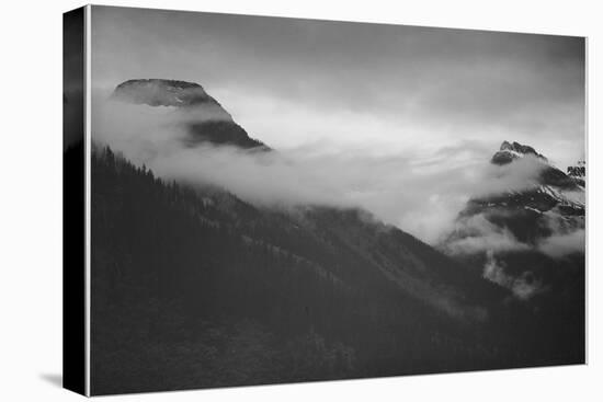 Mountain Partially Covered With Clouds "In Glacier National Park" Montana. 1933-1942-Ansel Adams-Stretched Canvas