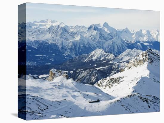 Mountain Scenery in Cervinia Ski Resort, Cervinia, Valle D'Aosta, Italian Alps, Italy, Europe-Christian Kober-Premier Image Canvas