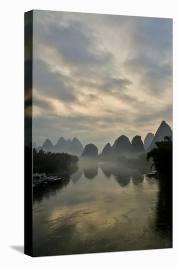 Mountain Scenic at Sunset Along the Li River Near Yangshuo, China-Darrell Gulin-Premier Image Canvas