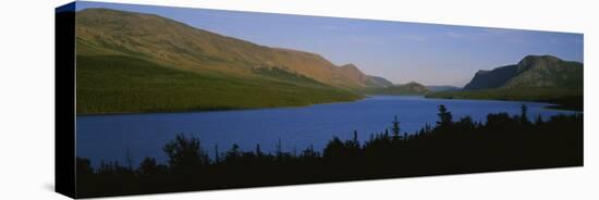 Mountains along a River, Trout Pond, Gros Morne National Park, Newfoundland and Labrador, Canada-null-Premier Image Canvas