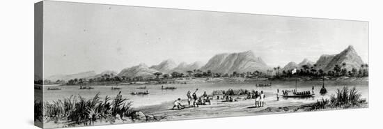 Mountains and Market Canoes Near Bokwen-William Allen-Premier Image Canvas