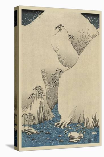 Mountains and Rivers on the Kiso Road (Kisoji No Sansen) No.2-Ando Hiroshige-Stretched Canvas