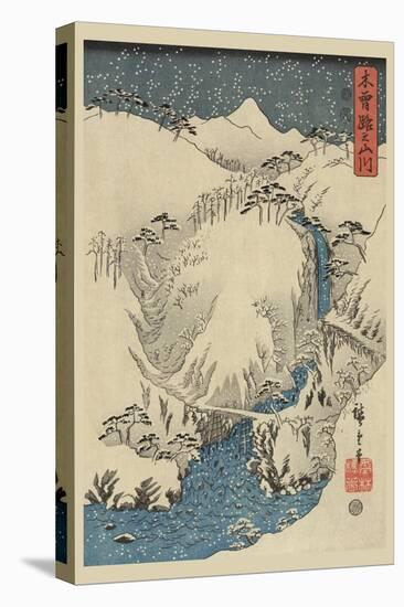 Mountains and Rivers on the Kiso Road (Kisoji No Sansen) No.3-Ando Hiroshige-Stretched Canvas