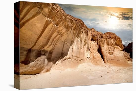 Mountains of Canyon in Sinai at Sunrise-Givaga-Premier Image Canvas
