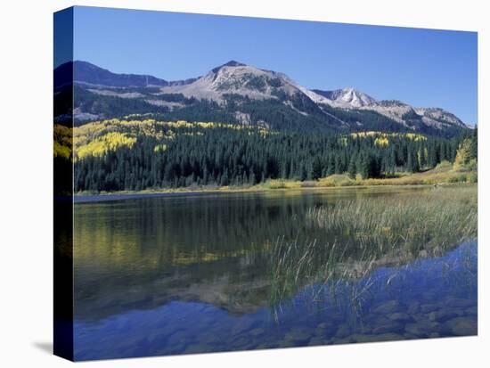 Mountains Reflected in Lost Lake, Crested Butte, Colorado, USA-Cindy Miller Hopkins-Premier Image Canvas