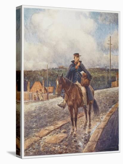 Mounted Postman in the Australian Outback-Percy F.s. Spence-Stretched Canvas