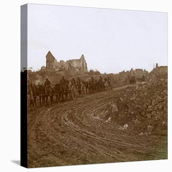 Mounted soldiers, Somme, northern France, c1914-c1918-Unknown-Premier Image Canvas