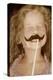 Moustache Girl-Betsy Cameron-Stretched Canvas